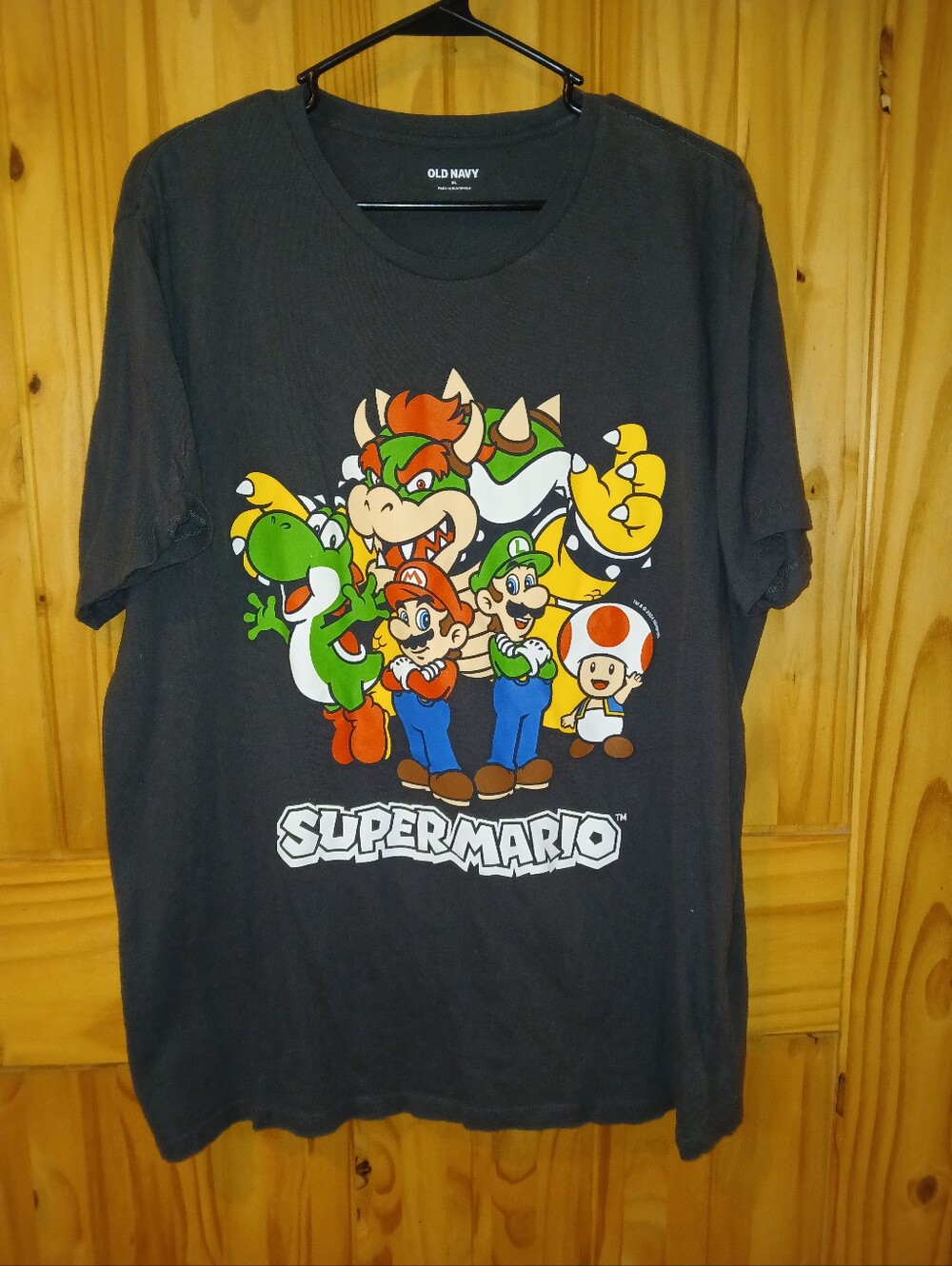 Old Navy Black Super Mario Character Graphic Tee XL